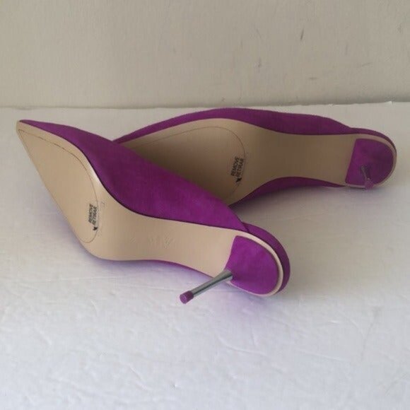 Zara Genuine Leather Suede Purple Heel Shoe Stiletto Sz. 39 - Picture 5 of 11